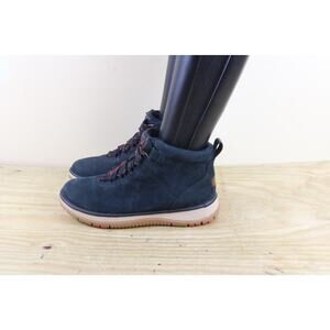 New Ugg Boots Womens 7 Black Leather Suede Lakesider Ankle Sneaker boots